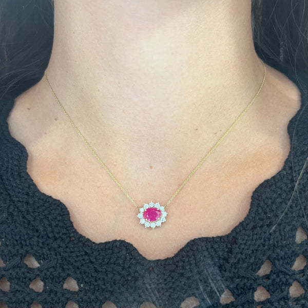 14K GOLD DIAMOND RUBY SOFIA NECKLACE