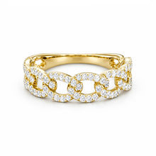 14K GOLD DIAMOND LARGE CLEO LINK RING