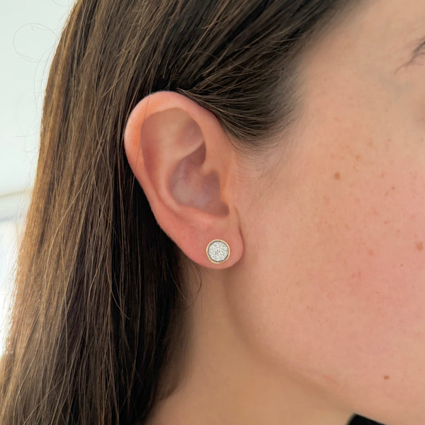 14K GOLD DIAMOND SMALL BRANDY STUDS