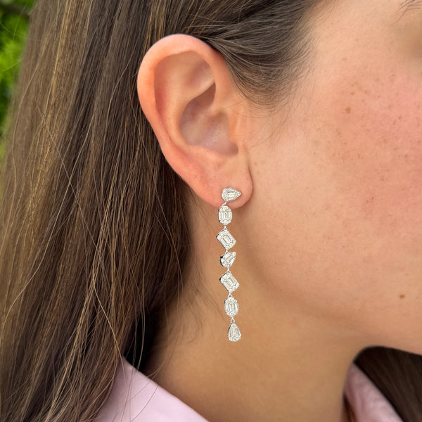 14K GOLD DIAMOND SELENA EARRINGS