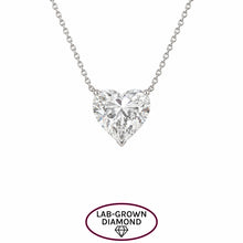 14K GOLD 2.00 CT LAB GROWN DIAMOND HEART NECKLACE