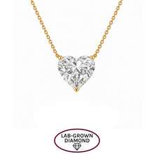 14K GOLD 2.00 CT LAB GROWN DIAMOND HEART NECKLACE