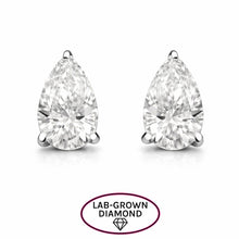 14K GOLD 2.00 CT LAB GROWN DIAMOND PEAR STUDS