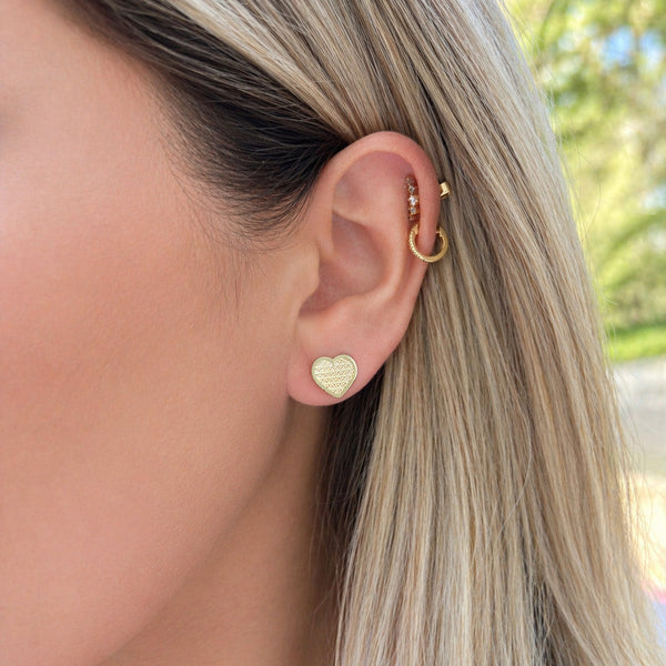 14K GOLD BECKY HEART STUDS