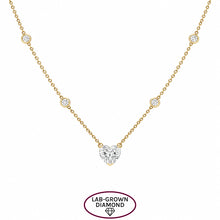 14K GOLD LAB GROWN DIAMONDS BY THE YARD HEART NECKLACE