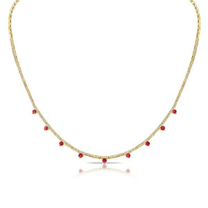 14K GOLD DIAMOND RUBY GEORGIA NECKLACE