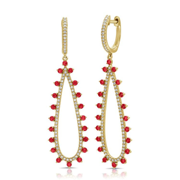 14K GOLD DIAMOND RUBY MAGGIE EARRINGS