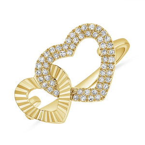 14K GOLD DIAMOND HEIDI HEART RING