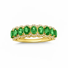14K GOLD DIAMOND EMERALD SARIT RING