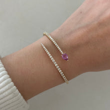 14K GOLD DIAMOND PINK SAPPHIRE JULIETTE FLEX BANGLE