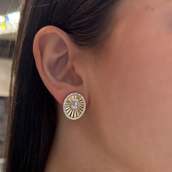 14K GOLD DIAMOND OVAL ALEXA EARRINGS