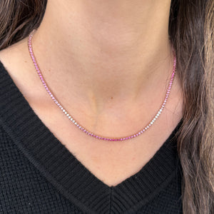 14K GOLD PINK AND WHITE SAPPHIRE DANI NECKLACE