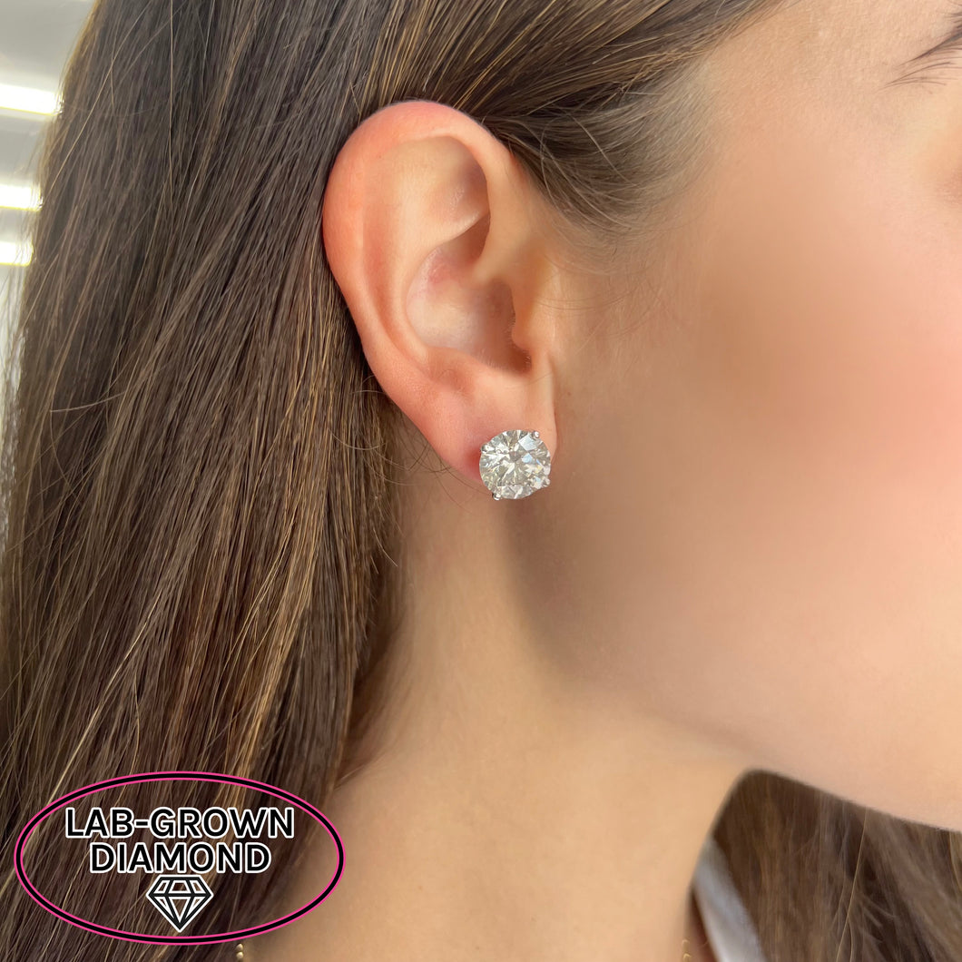 14K GOLD 10.00 CT LAB GROWN DIAMOND STUDS