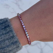 14K GOLD DIAMOND PINK SAPPHIRE BESS BRACELET