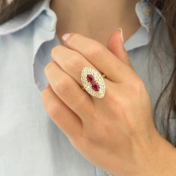 14K GOLD DIAMOND RUBY EDEN RING
