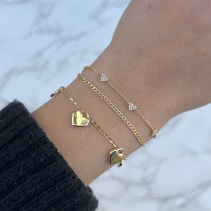 14K GOLD DIAMOND HARMONY HEART BRACELET