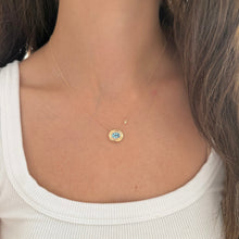 14K GOLD DIAMOND BLUE TOPAZ ABBY NECKLACE