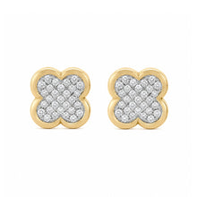 14K GOLD DIAMOND JESSIE CLOVER STUDS