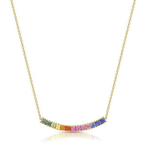 14K GOLD MULTI COLOR SAPPHIRE COURTNEY NECKLACE