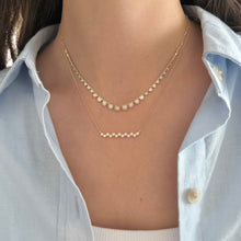 14K GOLD DIAMOND TILLA BEZEL NECKLACE