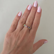 14K GOLD DIAMOND MULTI COLOR SAPPHIRE TATUM RING