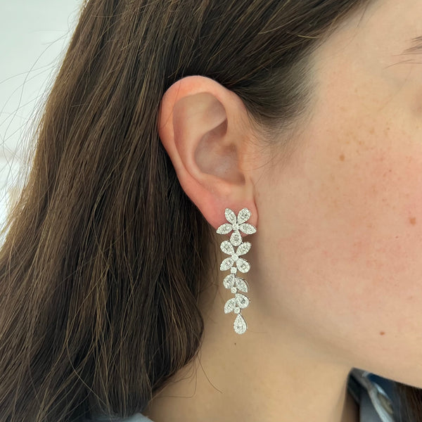 14K GOLD DIAMOND SHANI FLOWER EARRINGS