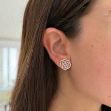 14K GOLD DIAMOND XL CAMILIA FLOWER STUDS
