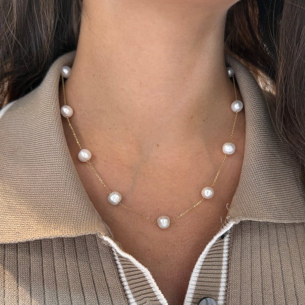 14K GOLD PEARLS BY THE YARD NECKLACE