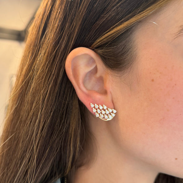14K GOLD DIAMOND ZEVA EARRINGS