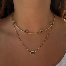 14K GOLD DIAMOND EMERALD SHANNA NECKLACE