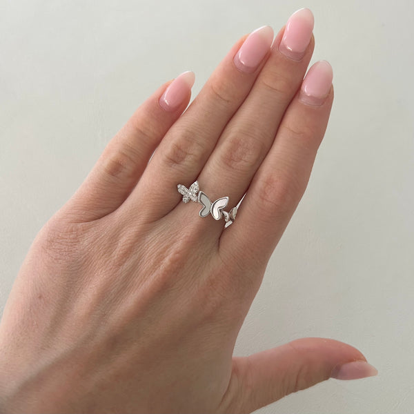 14K GOLD DIAMOND LIEL BUTTERFLY RING