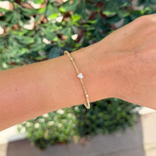 14K GOLD DIAMOND LILLIAN HEART FLEX BANGLE