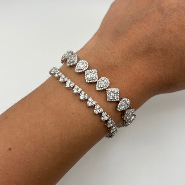 14K GOLD DIAMOND DIANA HEART TENNIS BRACELET