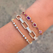 14K GOLD DIAMOND RUBY AND MULTICOLOR SAPPHIRE ELLA BRACELET