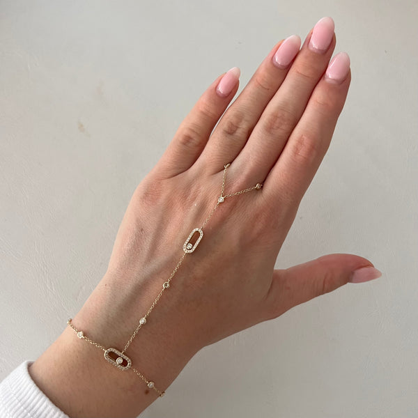 14K GOLD DIAMOND ALENA HAND CHAIN