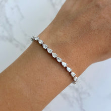 14K GOLD LAB GROWN DIAMOND VICTORIA PEAR TENNIS BRACELET