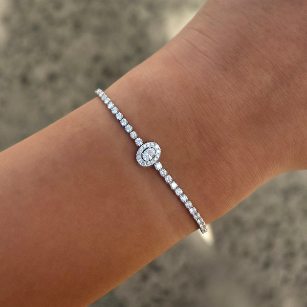 14K GOLD DIAMOND MALI OVAL BRACELET