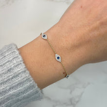 14K GOLD DIAMOND ERIN EVIL EYE BRACELET