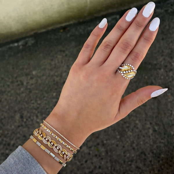 14K GOLD DIAMOND KARA BRACELET