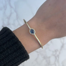 14K GOLD DIAMOND BLUE SAPPHIRE KASS BANGLE