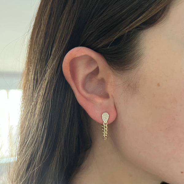 14K GOLD DIAMOND COREY PEAR EARRINGS