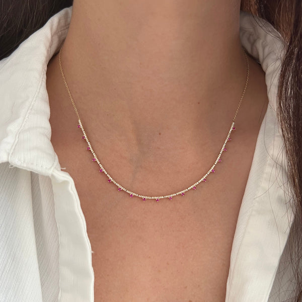 14K GOLD DIAMOND RUBY NIKKI NECKLACE