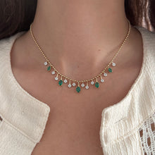 14K GOLD DIAMOND EMERALD RISA NECKLACE