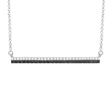 14K GOLD BLACK AND WHITE DIAMOND BAR NECKLACE