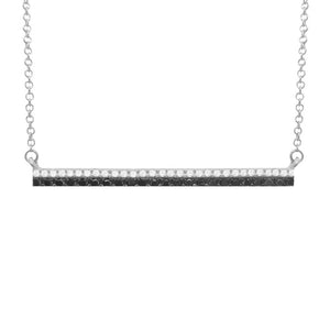 14K GOLD BLACK AND WHITE DIAMOND BAR NECKLACE