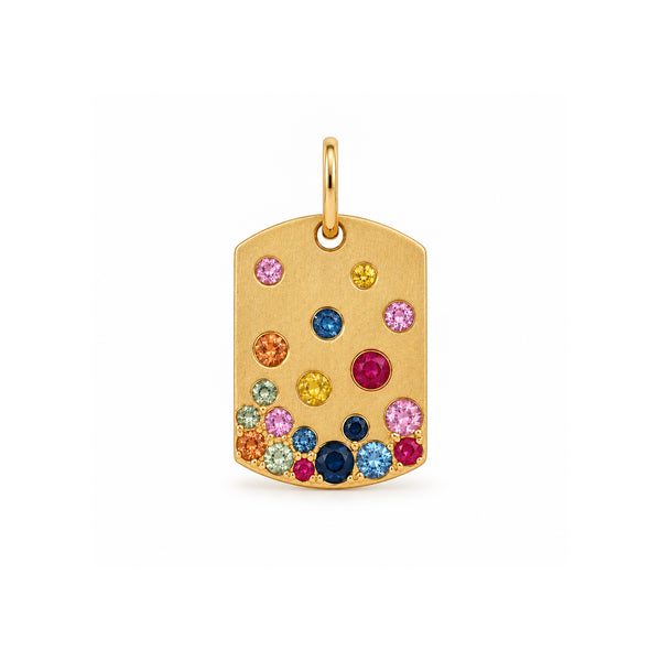 14K GOLD MULTI COLOR SAPPHIRE CONFETTI CHARM