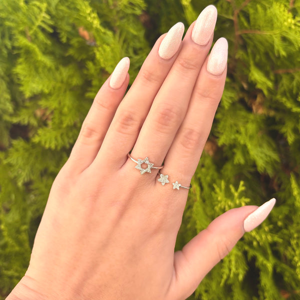 14K GOLD DIAMOND LUCY STAR RING
