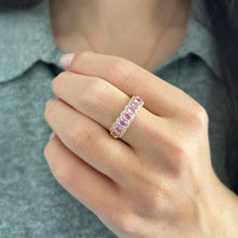 14K GOLD DIAMOND PINK SAPPHIRE SARIT RING