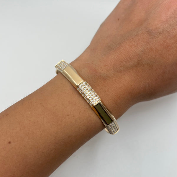14K GOLD DIAMOND STEPH BANGLE