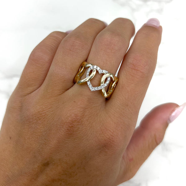 14K GOLD DIAMOND NOA HEART RING